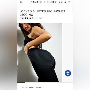 Savage Fenty Locked & Lifted High Waist Legging, size Large, black